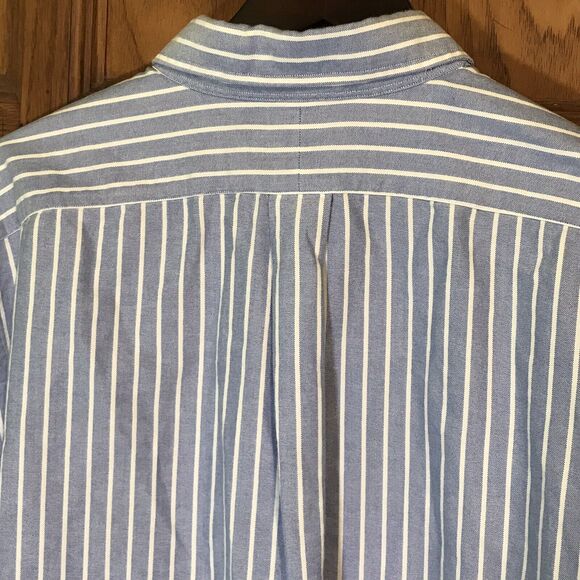 Ralph Lauren Classic Fit Shirt Men's XL - 18 Blue Stripe LS Button Down Pony - Picture 12 of 12